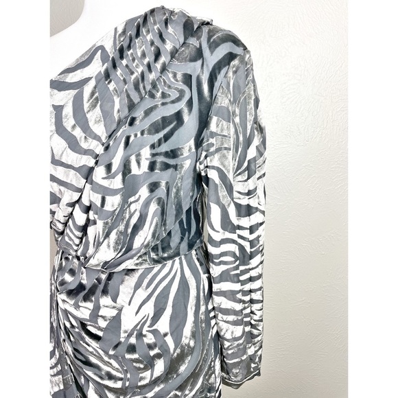 NWT IRO Nimas one-shoulder zebra-print mini dress - Picture 6 of 12